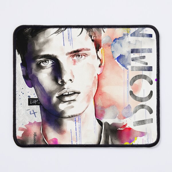 Item preview, Very beautiful and sexy handscome man portrait in watercolor designed and sold by mrlongfield.