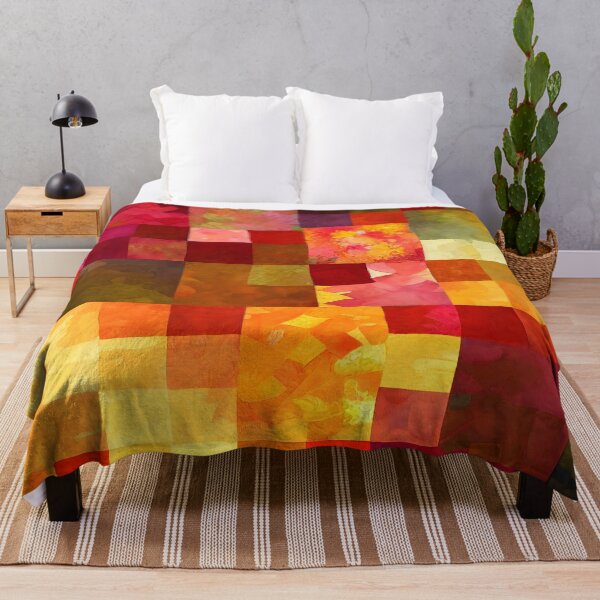 Item preview, Loose Watercolor Patchwork Quilt Design Bright Fall Colors designed and sold by ClairesPatterns.