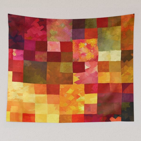 Item preview, Loose Watercolor Patchwork Quilt Design Bright Fall Colors designed and sold by ClairesPatterns.