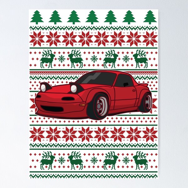 Item preview, Miata Christmas Pattern designed and sold by Fam19.