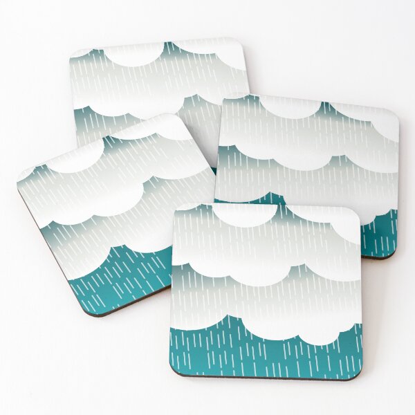 Item preview, Contempory image of clouds and rain on a blue background designed and sold by janesg.