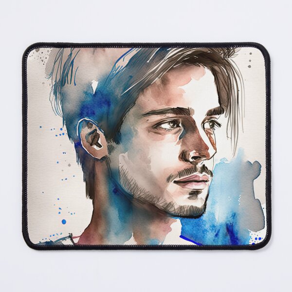 Item preview, Very beautiful and sexy handsome man portrait in watercolor designed and sold by mrlongfield.