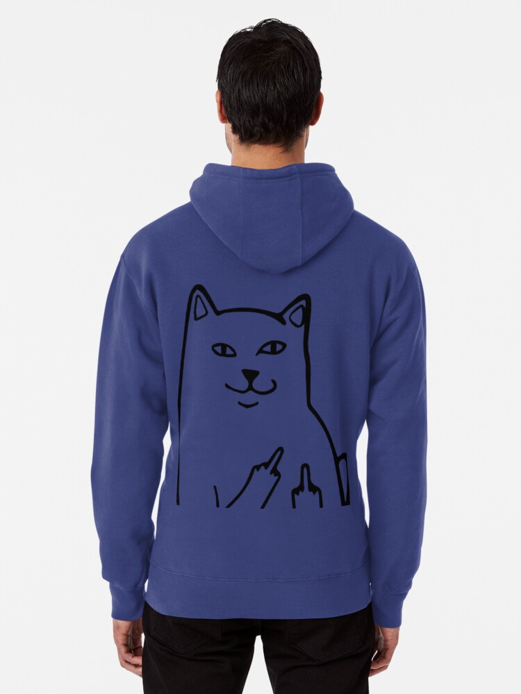 Cat with hot sale middle finger hoodie