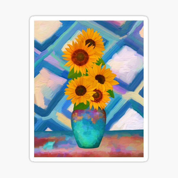 Sunflowers with Matisse (16) Sticker