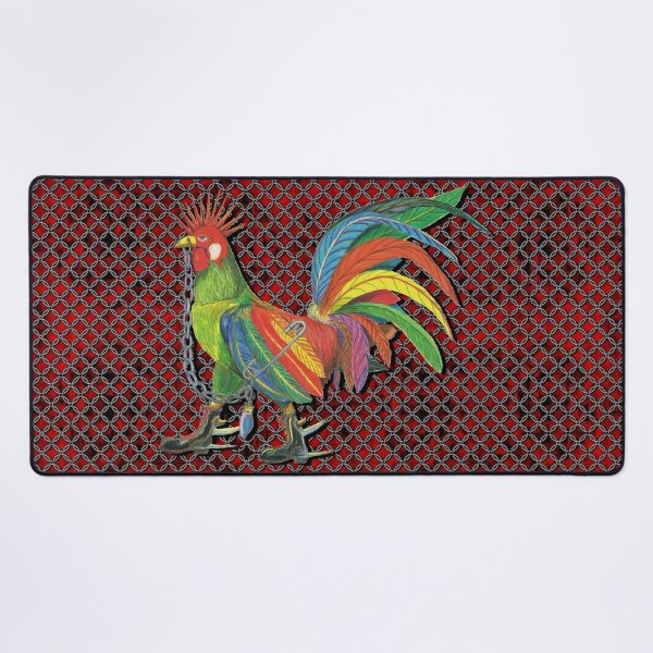 Item preview, Punky Rooster Basic on Red Orange and Chains designed and sold by AJLeibengeist.