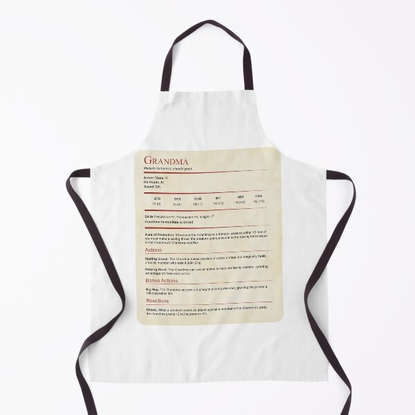 Item preview, D&D Grandma Stat Block Gift designed and sold by sunburstrpg.