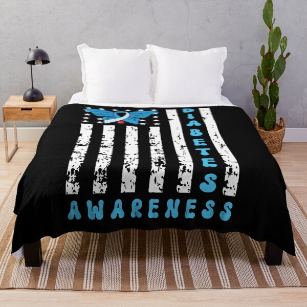 Item preview, Diabetes Awareness American US Flag Blue Ribbon designed and sold by Tatus Brinal.