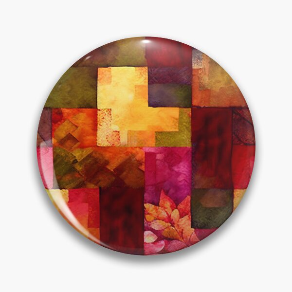 Item preview, Loose Watercolor Patchwork Quilt Design Bright Fall Colors Reds designed and sold by ClairesPatterns.