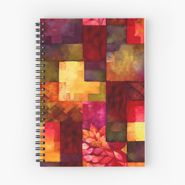 Item preview, Loose Watercolor Patchwork Quilt Design Bright Fall Colors Reds designed and sold by ClairesPatterns.