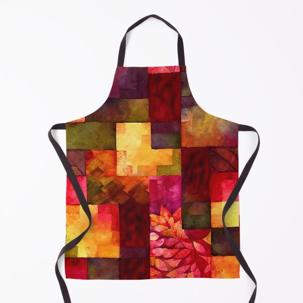 Item preview, Loose Watercolor Patchwork Quilt Design Bright Fall Colors Reds designed and sold by ClairesPatterns.