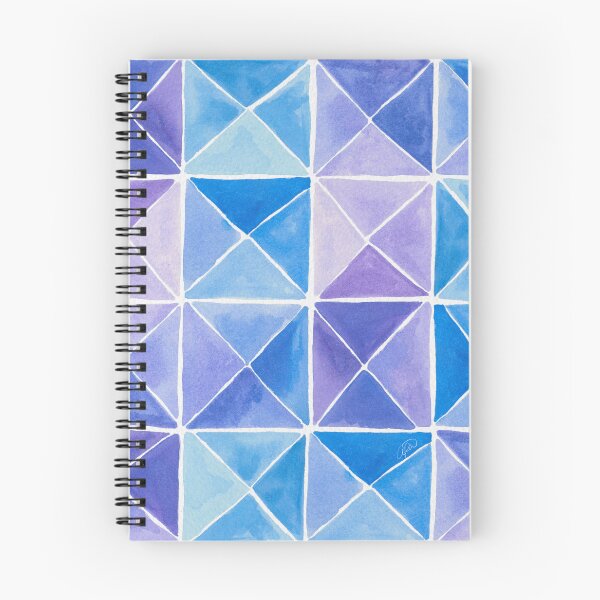 Item preview, Modern Triangle Boxes Watercolor Pattern - Blue & Purple designed and sold by AmandaAngela.