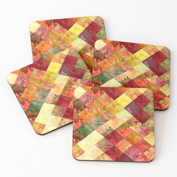 Item preview, Loose Watercolor Patchwork Quilt Design Bright Fall Colors designed and sold by ClairesPatterns.