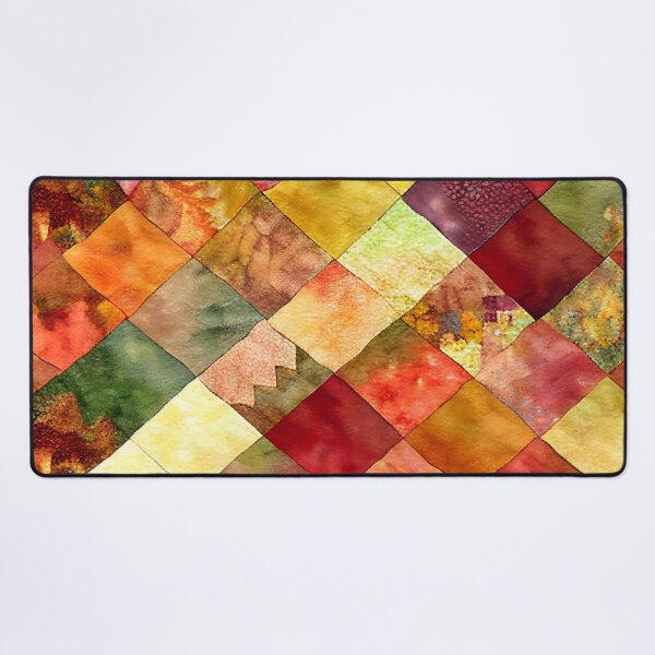 Item preview, Loose Watercolor Patchwork Quilt Design Bright Fall Colors designed and sold by ClairesPatterns.