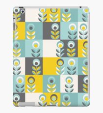 Scandinavian flowers 02, yellow-gray-teal, retro pattern iPad Case/Skin