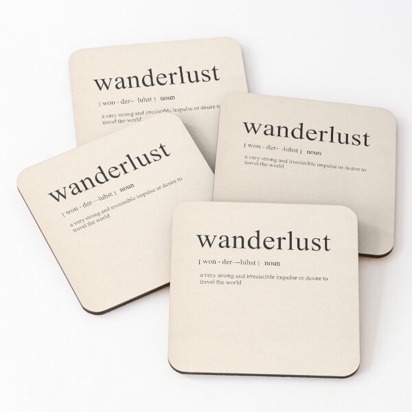 Item preview, Wanderlust Definition Quote - Typography Dictionary Print onto Book Page  designed and sold by R Bex.