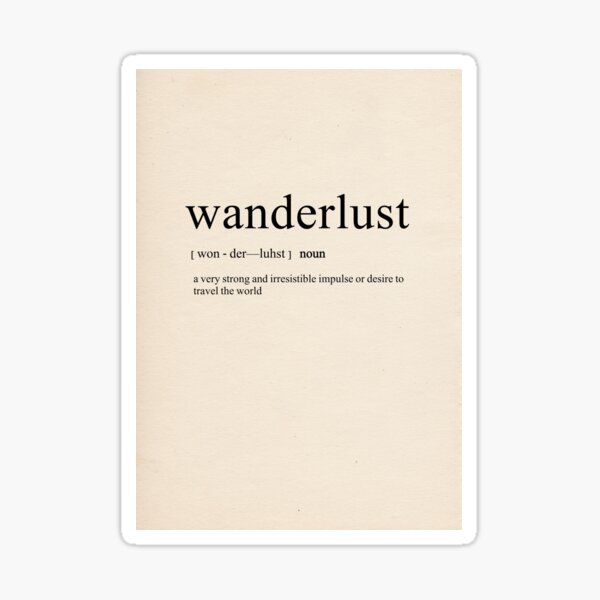 "Wanderlust Definition Quote Typography Dictionary Print onto Book