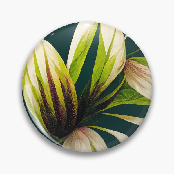 Item preview, Tropical flower patter on a dark green background designed and sold by justinasv775.