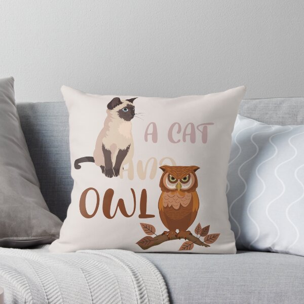 Item preview, a cat and an owl funny pet owner designed and sold by thebadrandoms.
