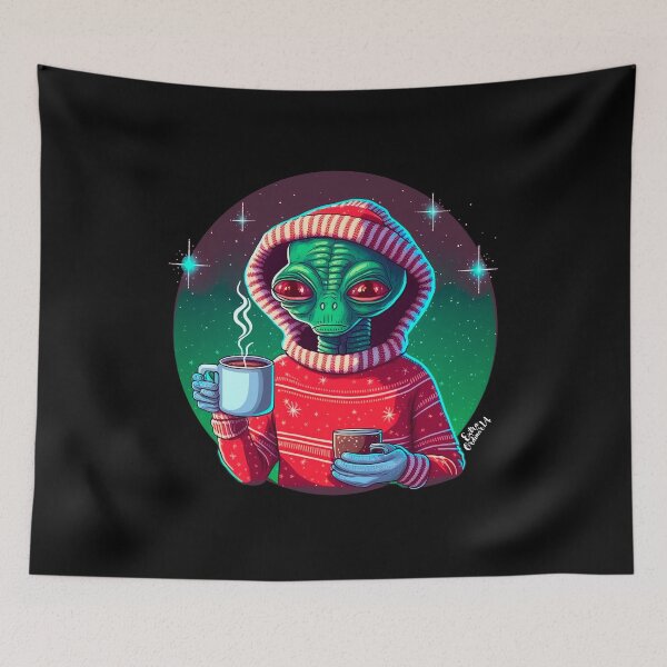 Item preview, Christmas Funny Alien Wearing Sweater designed and sold by extraordinar-ia.