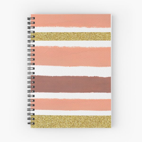 Item preview, Modern Horizontal Striped Pattern Abstract - Terracotta & Gold Glitter Stripes designed and sold by AmandaAngela.