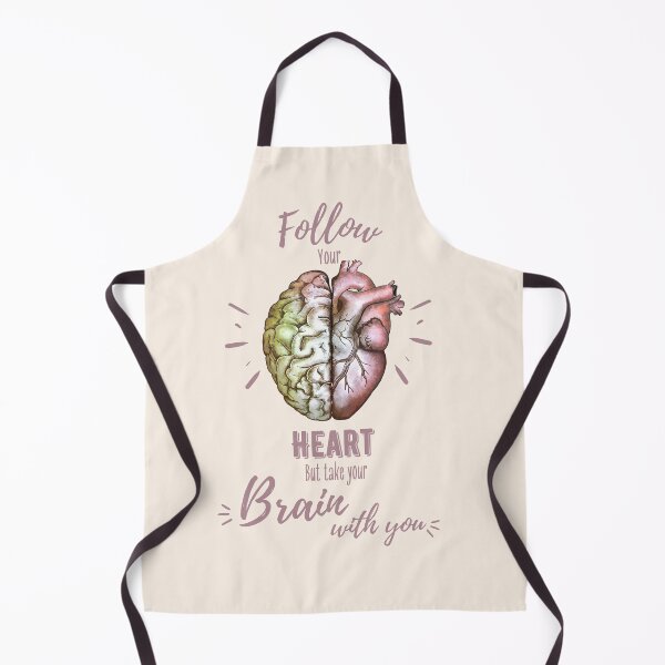 Item preview, Follow heart but take your brain with you, right balance between brain and heart, heart quote designed and sold by Collagedream.