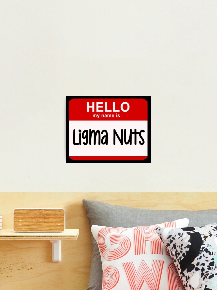 Hello My Name Is Ligma Nuts Funny Name Prank Photographic Print