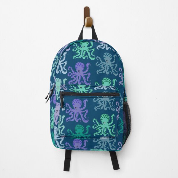 Item preview, A Consortium of Octopuses - dark blue background designed and sold by Shiny Happy World.