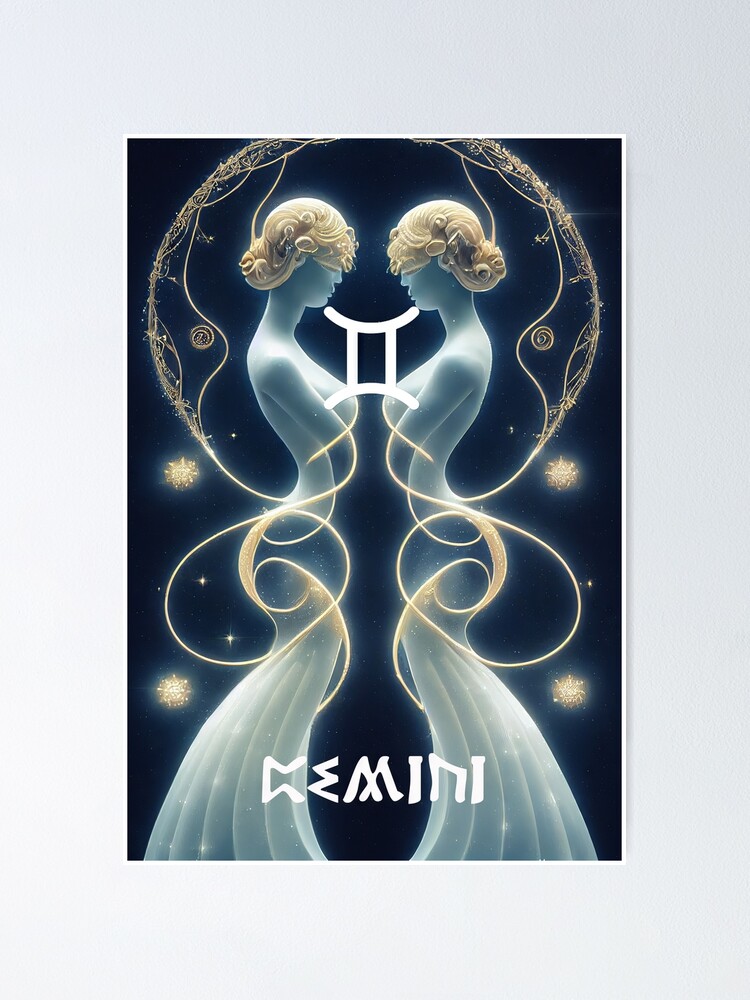 Gemini Zodiac sign image for cards posters, iPhone cases\