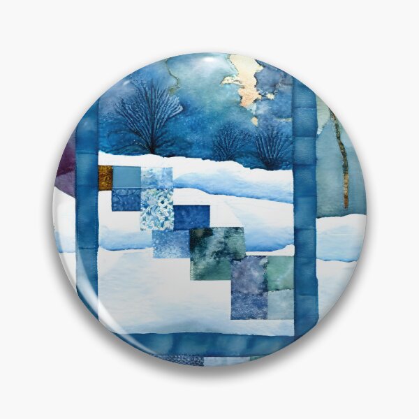Item preview,  Loose Watercolor Patchwork Quilt Design Frosty Winter Christmas Cold Themed designed and sold by ClairesPatterns.