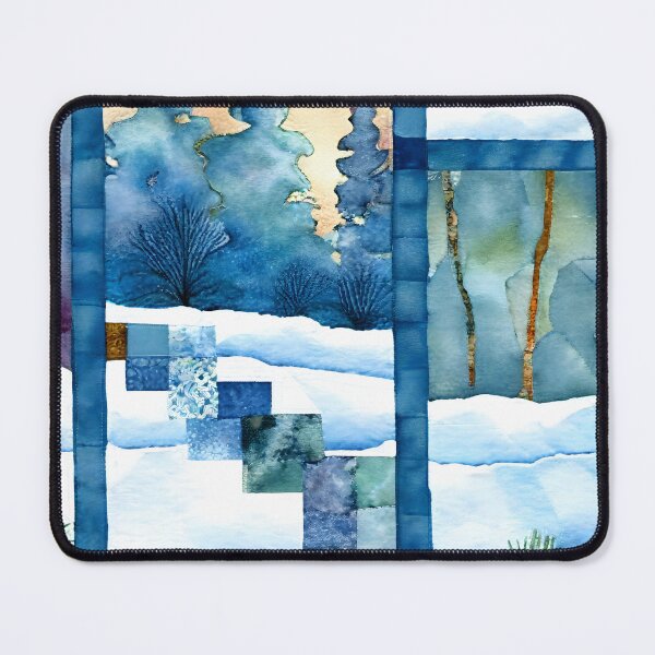 Item preview,  Loose Watercolor Patchwork Quilt Design Frosty Winter Christmas Cold Themed designed and sold by ClairesPatterns.