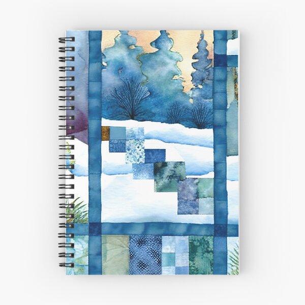 Item preview,  Loose Watercolor Patchwork Quilt Design Frosty Winter Christmas Cold Themed designed and sold by ClairesPatterns.