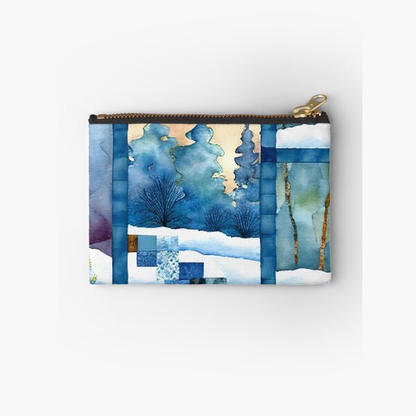 Item preview,  Loose Watercolor Patchwork Quilt Design Frosty Winter Christmas Cold Themed designed and sold by ClairesPatterns.
