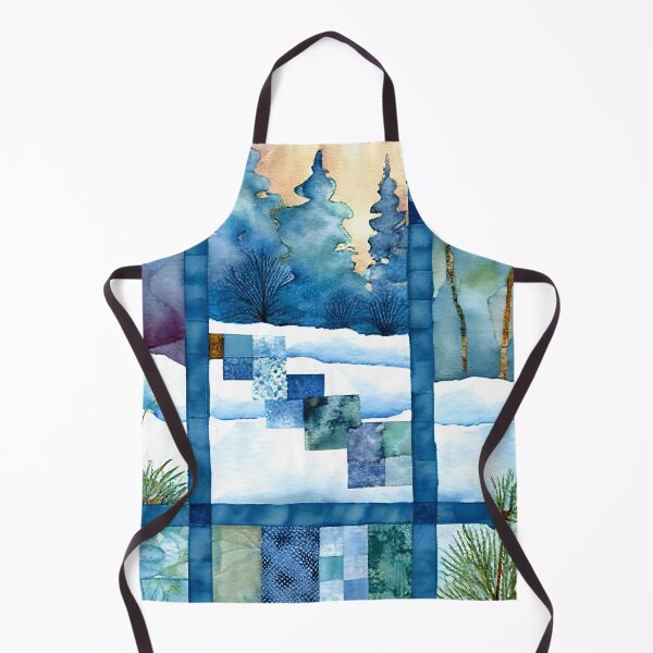 Item preview,  Loose Watercolor Patchwork Quilt Design Frosty Winter Christmas Cold Themed designed and sold by ClairesPatterns.