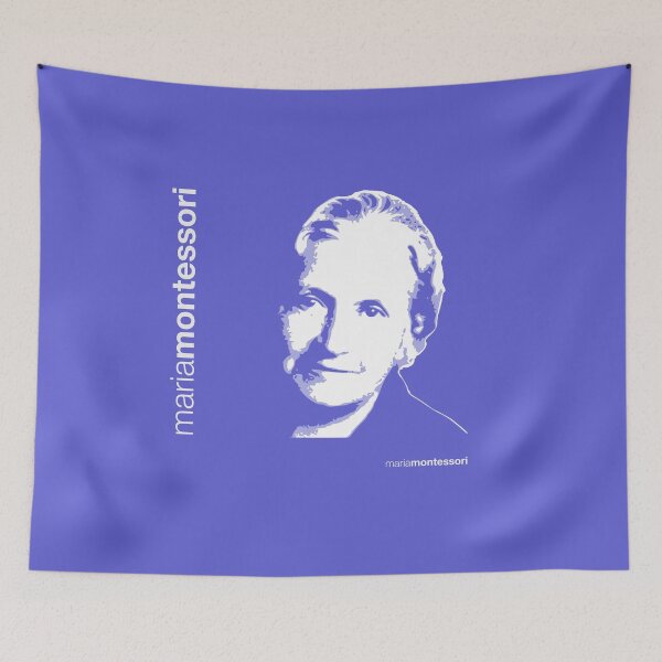 Item preview, Classic  Maria Montessori poster (indigo) designed and sold by CMYKStudio.