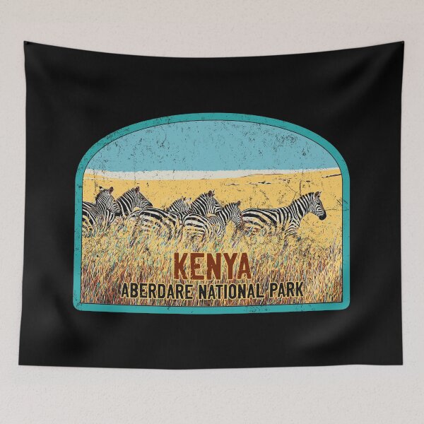 Item preview, Aberdare national park Kenya Africa vintage travel safari decal, african zebras designed and sold by Lemomo-zoo.