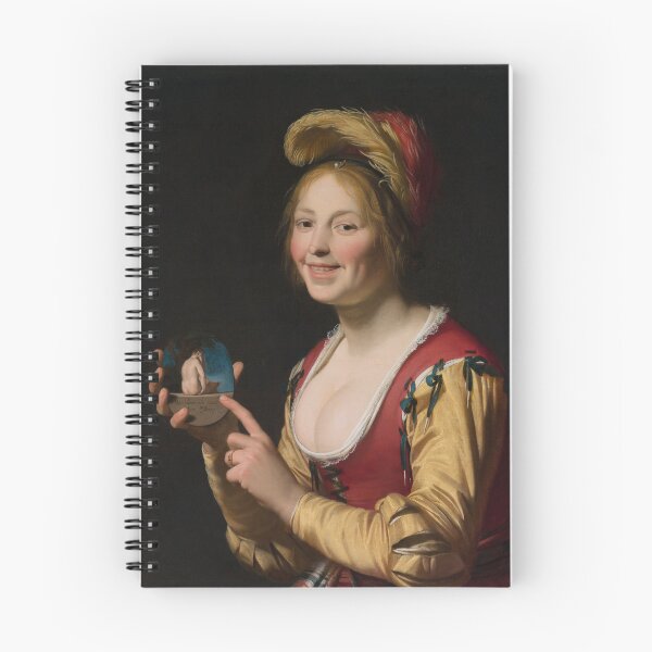 Item preview, Smiling Girl Holding an Obscene Image, 1625 designed and sold by Vintage Wall Art.