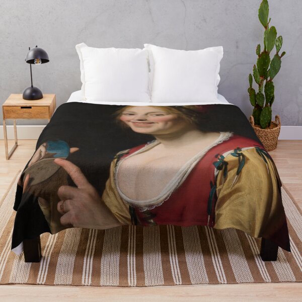 Item preview, Smiling Girl Holding an Obscene Image, 1625 designed and sold by Vintage Wall Art.