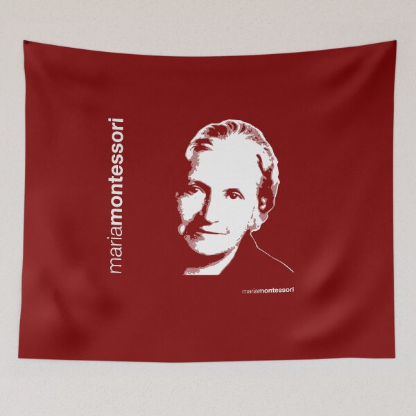 Item preview, Classic Maria Montessori poster (red) designed and sold by CMYKStudio.