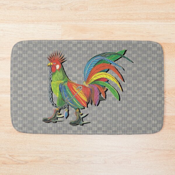 Artikelvorschau, Punky Rooster Basic on Lite Gray Checkered Colors entworfen und verkauft von AJLeibengeist.