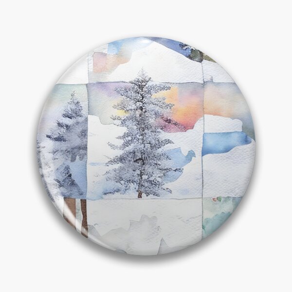 Item preview, Loose Watercolor Patchwork Quilt Design Frosty Winter Christmas Cold Themed designed and sold by ClairesPatterns.