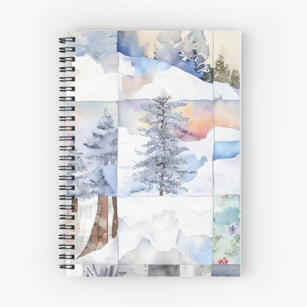 Item preview, Loose Watercolor Patchwork Quilt Design Frosty Winter Christmas Cold Themed designed and sold by ClairesPatterns.