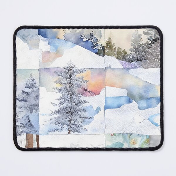 Item preview, Loose Watercolor Patchwork Quilt Design Frosty Winter Christmas Cold Themed designed and sold by ClairesPatterns.
