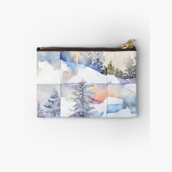 Item preview, Loose Watercolor Patchwork Quilt Design Frosty Winter Christmas Cold Themed designed and sold by ClairesPatterns.