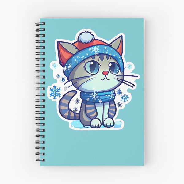 Artikelvorschau, Weihnachtskatzen-Nahaufnahme | Schöne süße Katze, umgeben von Schneeflocken entworfen und verkauft von KOTOdesign.