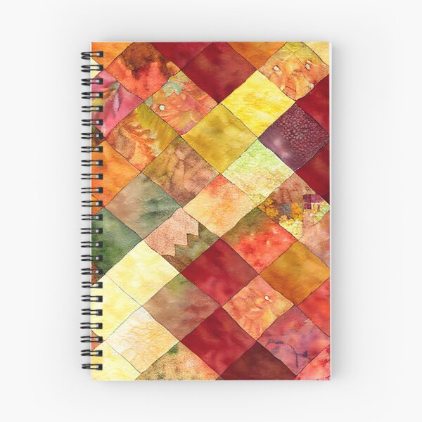 Item preview, Loose Watercolor Patchwork Quilt Design Bright Fall Colors designed and sold by ClairesPatterns.