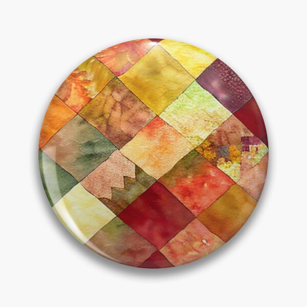 Item preview, Loose Watercolor Patchwork Quilt Design Bright Fall Colors designed and sold by ClairesPatterns.