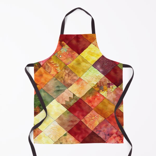 Item preview, Loose Watercolor Patchwork Quilt Design Bright Fall Colors designed and sold by ClairesPatterns.
