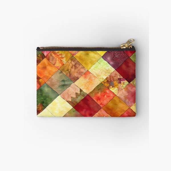 Item preview, Loose Watercolor Patchwork Quilt Design Bright Fall Colors designed and sold by ClairesPatterns.