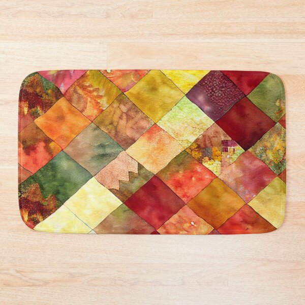 Item preview, Loose Watercolor Patchwork Quilt Design Bright Fall Colors designed and sold by ClairesPatterns.