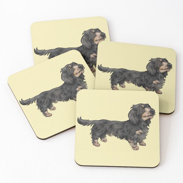 Item preview, Wire Haired Dachshund | Black and Tan | Cute Dog Art designed and sold by shirinsart.